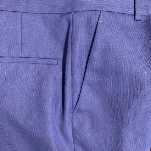 HAIDER ACKERMANN Taille 36 Costume en Laine Bleu Roi à Revers Cranté