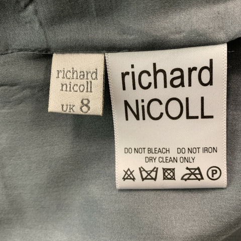 RICHARD NICOLL Size 6 Green Black White Wool Cashmere Mixed Fabrics Dress