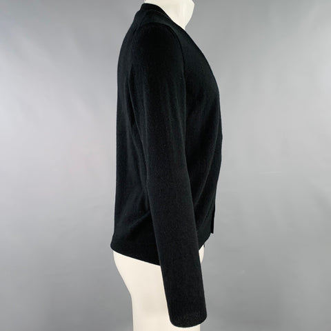 TOMAS MAIER Size M Navy Grey Wool Cashmere Double Layer Cardigan
