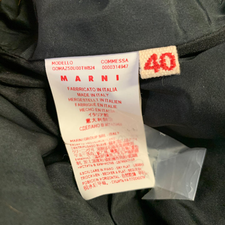 MARNI Size 4 Rust Alpaca Blend Textured Pencil Mid-Calf Skirt