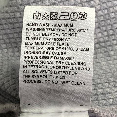 THOM BROWNE Size XL Grey Cream Cashmere Wool Waffle Hoodie Casual Top