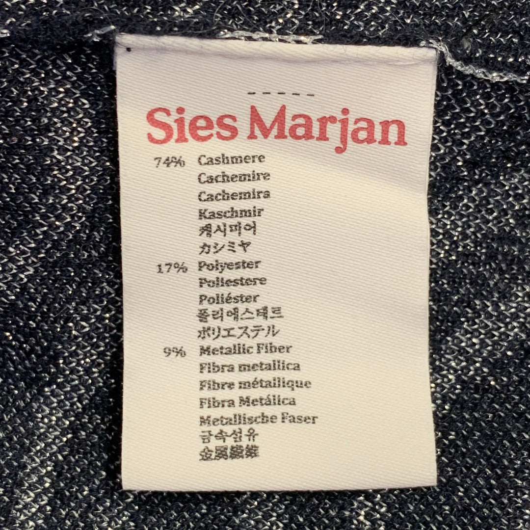 SIES MARJAN Size L Silver Navy Cashmere Blend Marbled Turtleneck Pullover