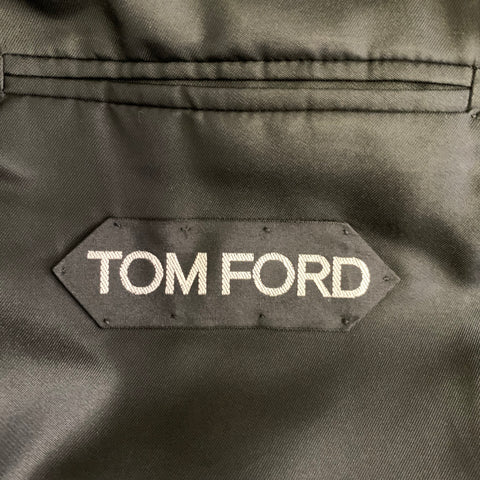 TOM FORD Chest Size 42 Black Gold Shimmery Viscose Blend Peak Lapel Sport Coat