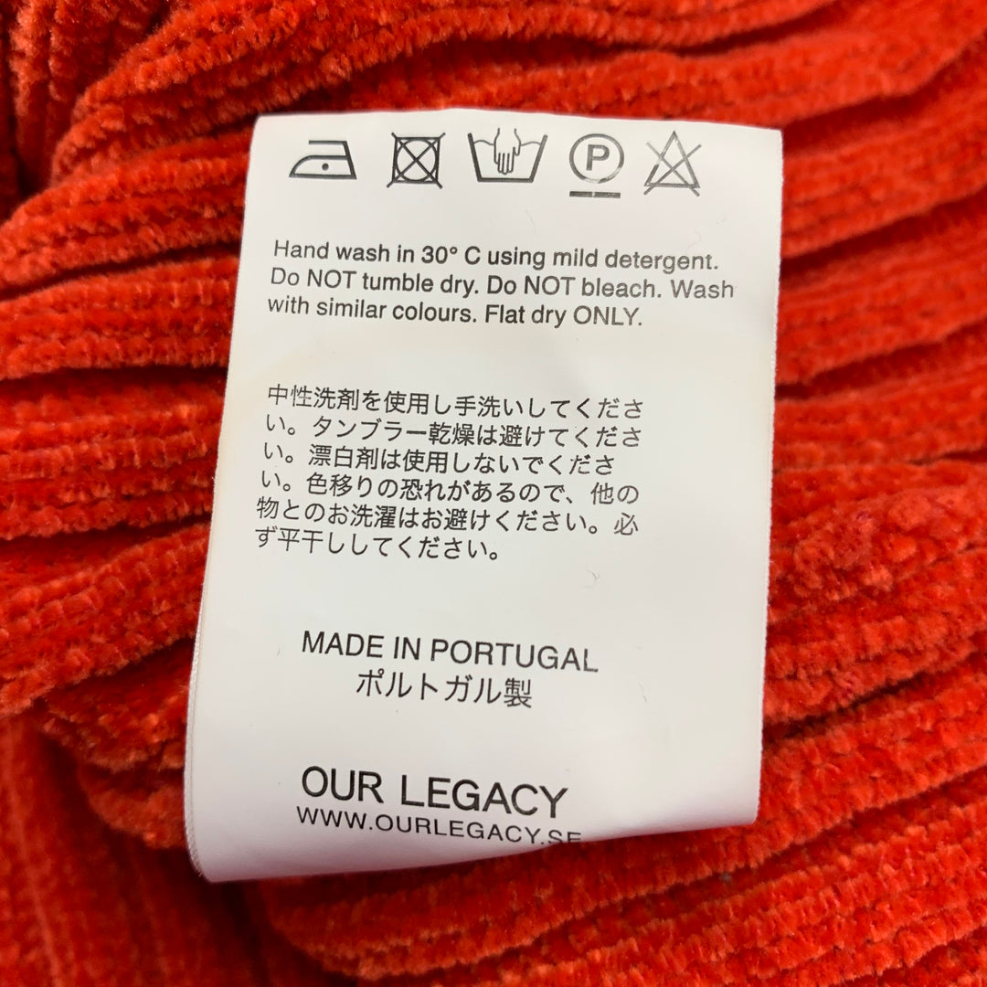 OUR LEGACY Size 40 Orange Chenille Ribbed Polyester Crew Neck Pullover