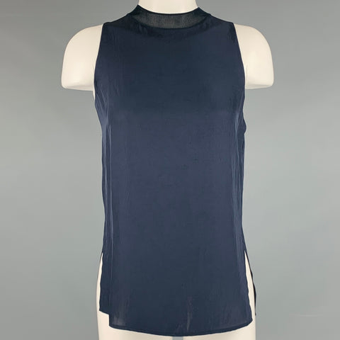VINCE Top casual sin mangas de rayón gris carbón talla XS
