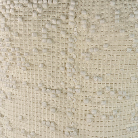 JIL SANDER Size L White Textured Bobble Cotton Crew Neck Pullover