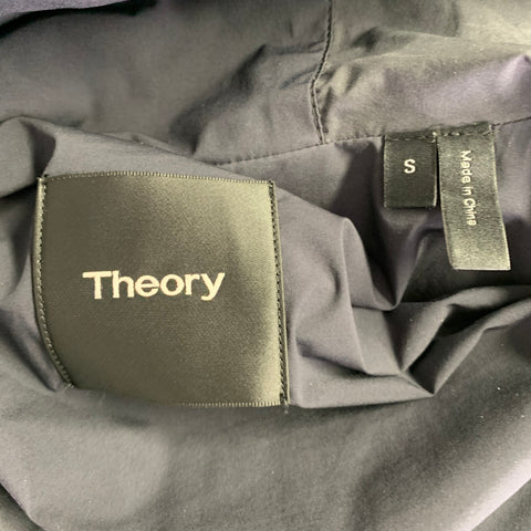 THEORY Size S Black Nylon Blend Zip Pockets Jacket