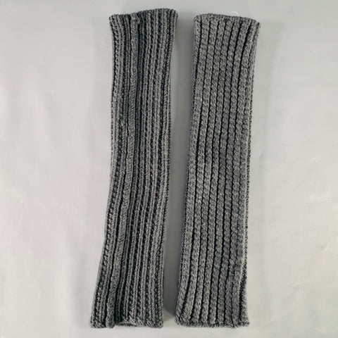 JOHN VARVATOS * U.S.A. Grey Knit Merino Wool Arm Warmers Fingerless Gloves