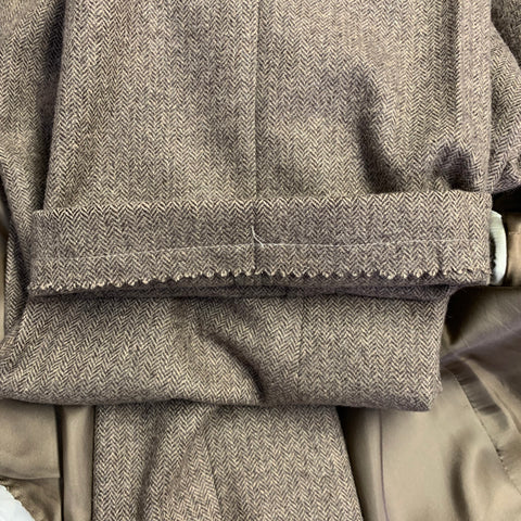 POLO by RALPH LAUREN Size 42 Long Brown Herringbone Virgin Wool Suit
