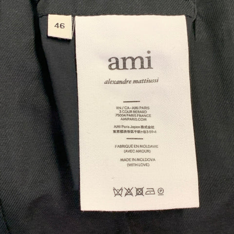 AMI by ALEXANDRE MATTIUSSI Size 36 Neon Green Wool Blend Twill Notch Lapel Suit