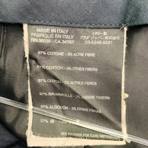 PRADA Size 42 Long Corduroy Cotton Blend Single Breasted Notch Lapel Suit