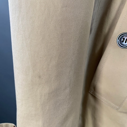 BURBERRY Size S Beige Cotton Twill Double Breasted Coat