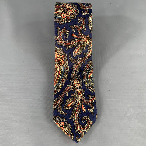 POLO by RALPH LAUREN Navy Yellow Paisley Silk Tie