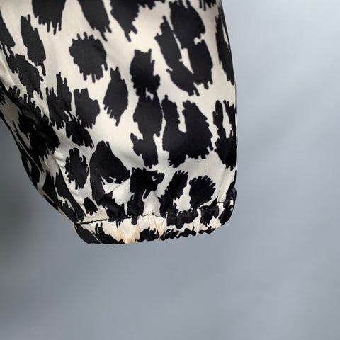 MARC JACOBS Size XS Black White Animal Print Polyester Jacket