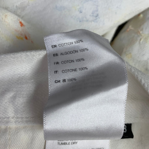 JOHN ELLIOTT Size 33 White Multi Color Paint Splatter Cotton Button Fly Jeans