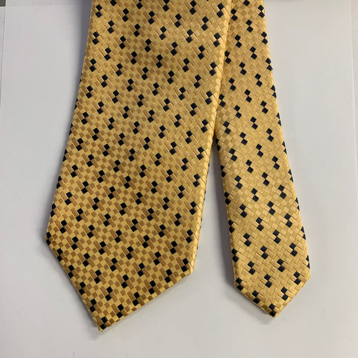 ERMENEGILDO ZEGNA  One Size Yellow Black Silk Tie
