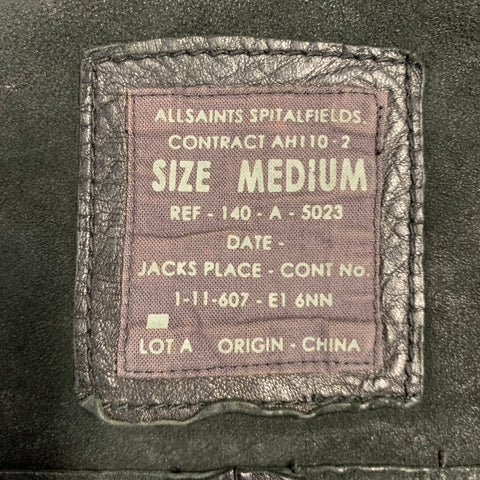 ALLSAINTS Size M -Emery- Black Leather Shirt Jacket