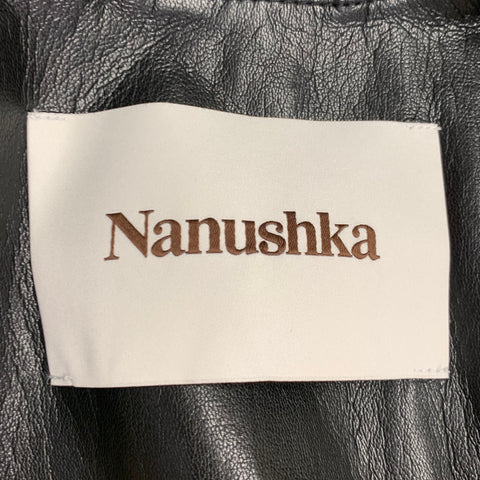 NANUSHKA Size S Black Faux Leather Single Breasted Blazer Coat