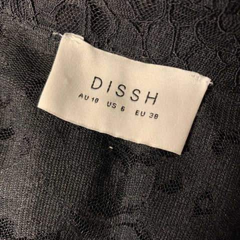 DISSH Size M Black Lace Button Up Shirt