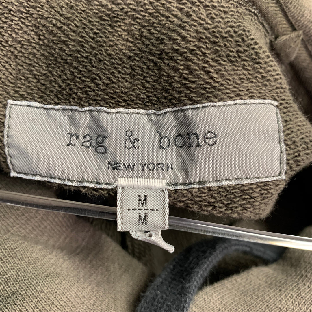 RAG & BONE Size M Green Olive Tie Dye Cotton Hooded Sweatshirt