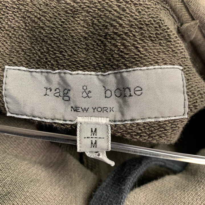 RAG & BONE Size M Green Olive Tie Dye Cotton Hooded Sweatshirt