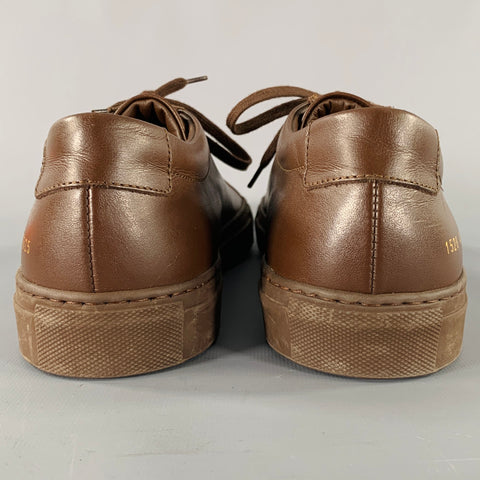 COMMON PROJECTS Size 11 Brown Leather Low Top Sneakers