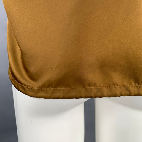 PRADA Size M Bronze Nylon Hooded Zip Up Jacket