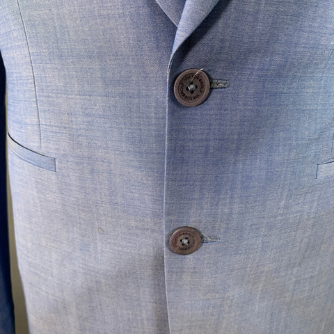 VIKTOR & ROLF Size 42 Blue Virgin Wool Peak Lapel Sport Coat
