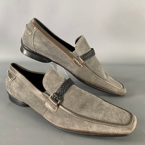 KENNETH COLE Size 10 Grey Leather Loafers