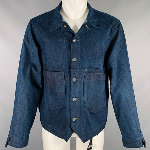 MATIAS Size M Indigo Denim Patch Pockets Jacket