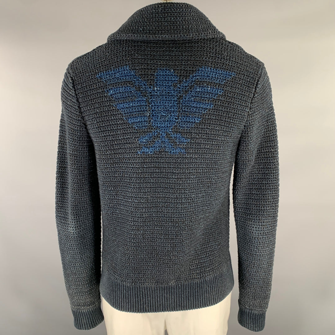 RRL by RALPH LAUREN Size L Navy Knit Cotton Shawl Cardigan