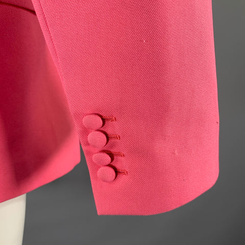 PALM ANGELS Size 42 Pink Cotton Polyester Peak Lapel Sport Coat