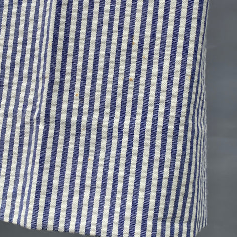 NEIMAN MARCUS Size 40 Blue White Stripe Seersucker Notch Lapel Suit