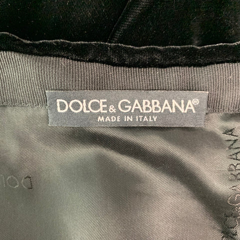 DOLCE &amp; GABBANA Talla 4 Falda plisada lisa de seda y viscosa negra