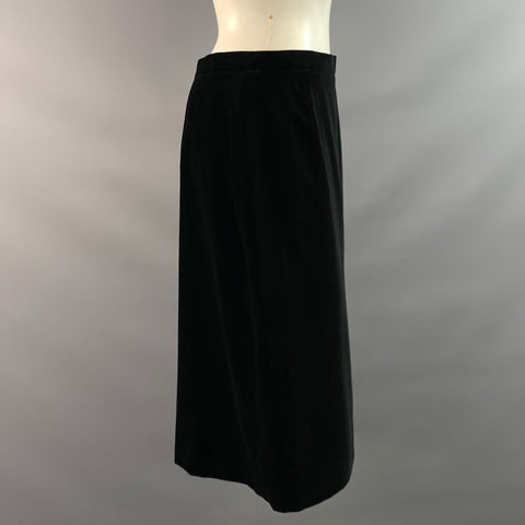 AKRIS Size 8 Black Cotton Pencil Knee Length Skirt