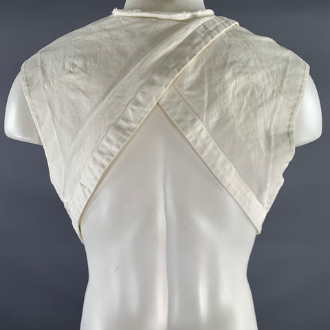 K.NGSLEY Size M White Solid Cotton Blend Pullover Vest