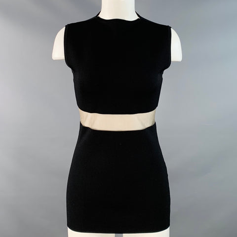 TOTEME Size S Black Viscose Blend Jersey Sleeveless High Neck Casual Top