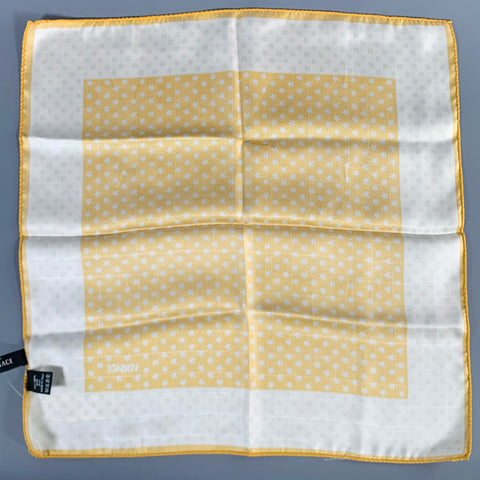VERSACE Yellow White Stars Silk Pocket Square