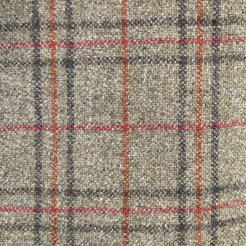 DUNHILL Size 42 Tan Red Plaid Wool Cashmere Notch Lapel Sport Coat