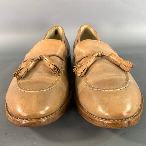 PAUL SMITH Size 10.5 Tan Antique Leather Tassels Loafers