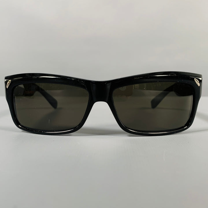 MARC JACOBS Black Silver Signature Print Acetate Sunglasses