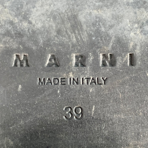 MARNI Mocassins plats à plateforme en cuir noir, taille 9