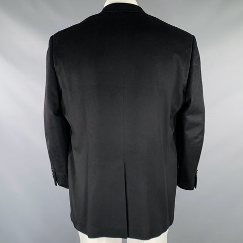 BROOKS BROTHERS Size 46 Black Cashmere Single Breasted Sport Coat