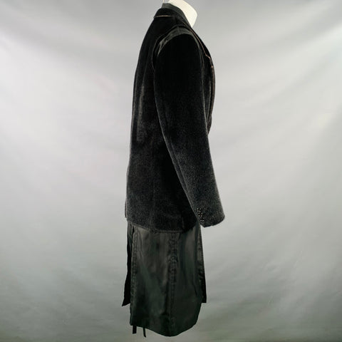COMME des GARCONS HOMME PLUS Size M Black Faux Fur Removable Vest Jacket