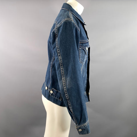 LEVI'S Size M Navy Indigo Contrast Stitch Cotton polyester Dagger Jacket