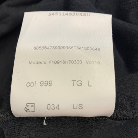 MONCLER Size L Black Terrycloth Cotton Drawstring Shorts