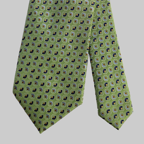 ERMENEGILDO ZEGNA One Size Green Blue Silk Tie