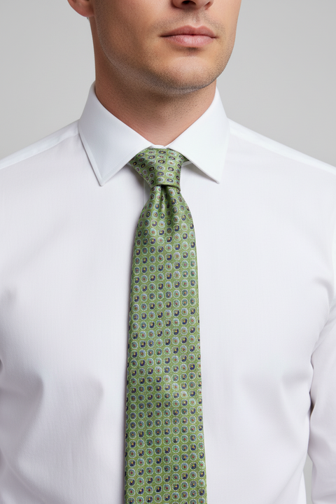 ERMENEGILDO ZEGNA One Size Green Blue Silk Tie