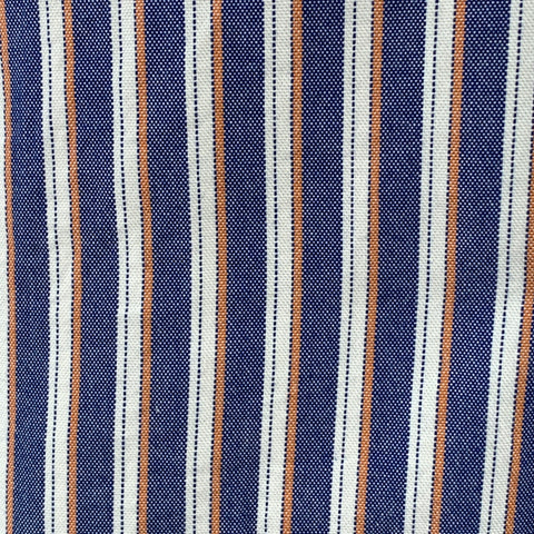CLOSED Size XL Blue White Orange Stripe Cotton Two Pockets Long Sleeve Shirt