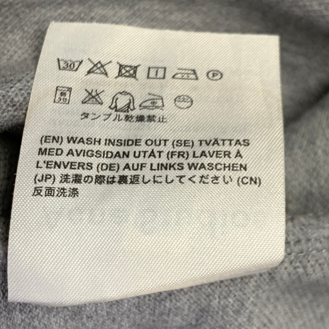 ACNE STUDIOS Pre-SS17 Size S Falco Face Grey Cotton Half Placket Polo